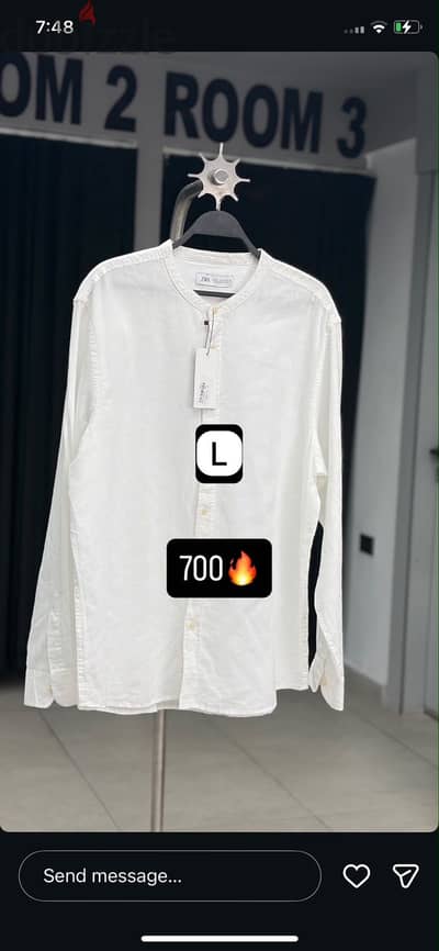 zara  ktan shirt orginal size large like new