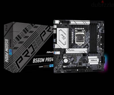 B560m pro4 asrock RGB+3M. 2+pcie gen4 تبريد vrm يشيل لحد i9 11900k