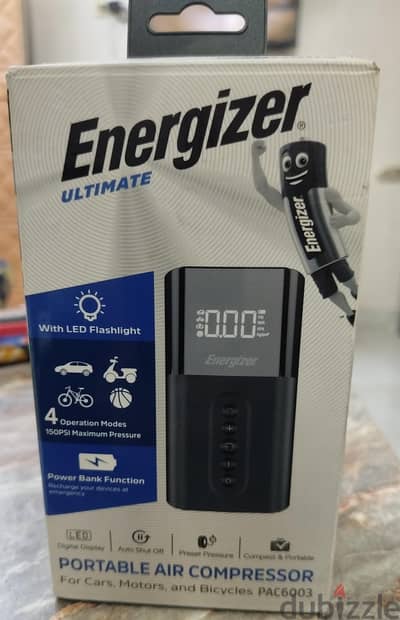 منفاخ إطارات محمول Energizer Ultimate (جديد لم يستخدم)