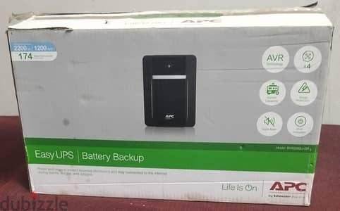 جهاز APC Easy UPS 2200VA / 1200W زيرو بالكرتونة لم يُستخدم نهائياً