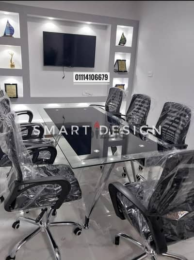 ترابيزة اجتماعات مودرن زجاج سيكوريت ضد الكسر - meeting table