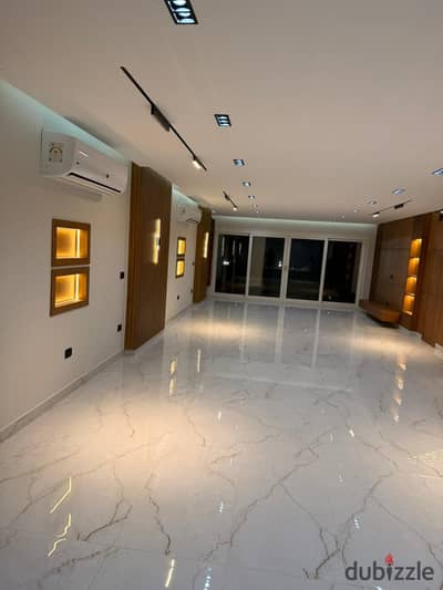 Villa for rent in Mountain View iCity compound; includes kitchen, first-time occupancy, ultra-luxurious finish, and fully air-conditioned.