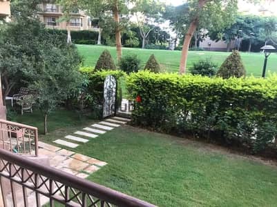 للايجار قانون شقة ارضي 124م + 50م حديقه فيو جاردن B1