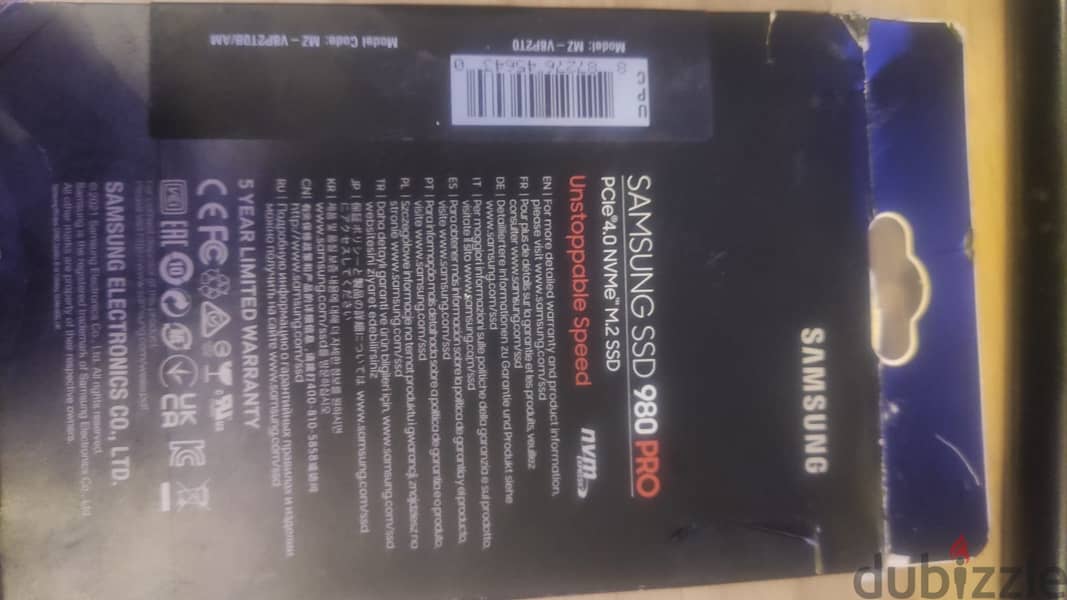 Samsung 980 pro PCIe 4.0 NVME M. 2 SSD 2TB 1