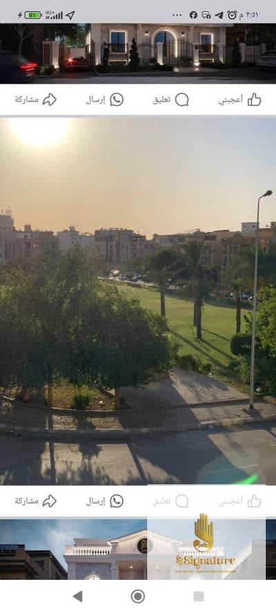 Semi-finished apartment for sale in Al-Banafseg 7 (Villas Zone), the firs Settlement; immediate delivery, with an open view overlooking a wide garden.