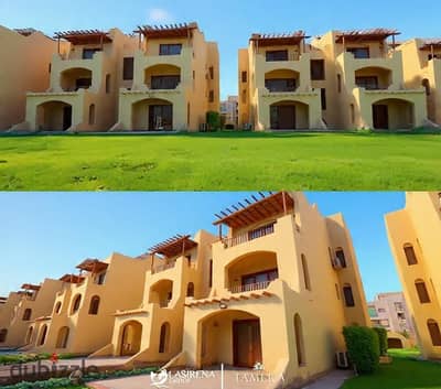 Chalet for sale in Ain Sokhna, La Sirena Palm Beach, third building from the sea, direct sea view, villa location, 145 meters, 3 bedrooms, 2 bathrooms
