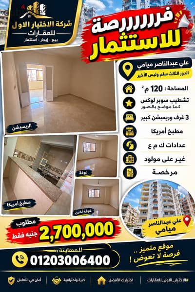 Good investment opportunity apartment for sale on Abdel Nasser Miami