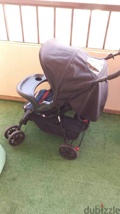 Mothercare U-Move Black Stripes Pushchair – Like New