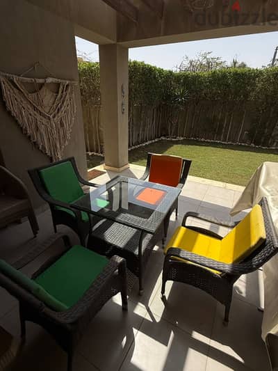 Rattan Garden Set - طقم راتان خارجي للحديقة 4 كراسي وترابيزة مع الشلت