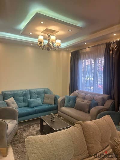 Furnished 90 sqm apartment for rent in Al Rehab; prime location near Services.