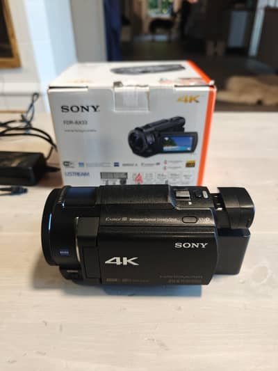 Sony Fdr AX33 4k vide سوني هاند زيرو بالكرتون عدسه زايس تثبيت بصرى