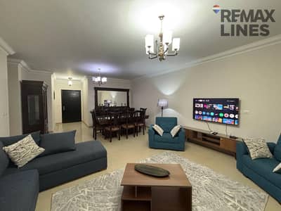 Distinct furnished apartment for rent in Madinaty B8 – Group 83 • 143m² – Second floor • 3 bedrooms + 2 bathrooms + large reception
