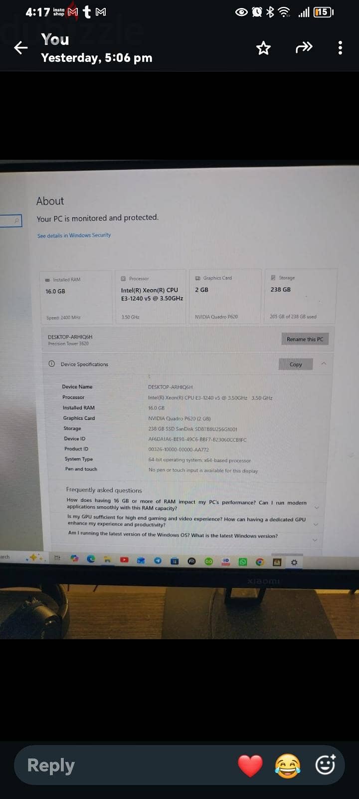 Dell  desktop computer 2