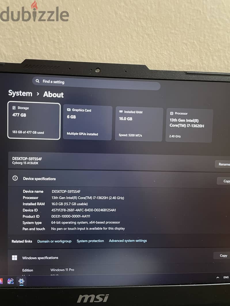 MSI Cyborg 15 A13u Gaming 2