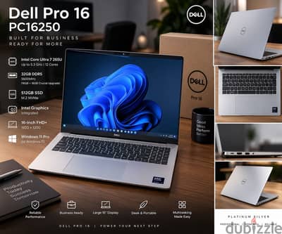 Dell Pro 16 PC16250 – Core Ultra 7 265U – 32GB DDR5 – 512GB SSD – 16"