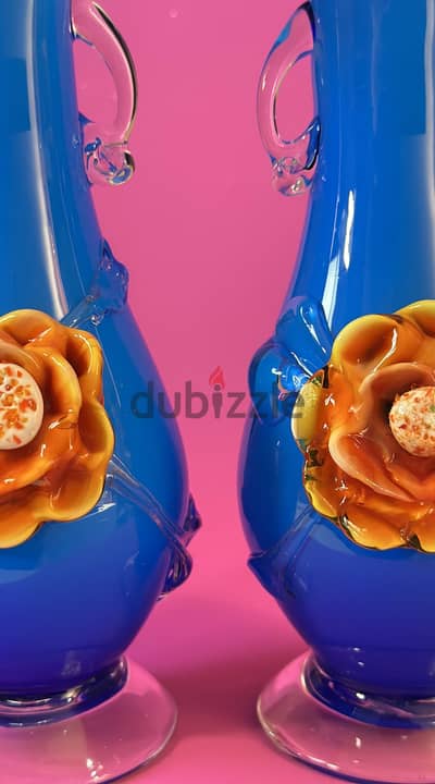 Ultra Rare Pair of Handmade Vases.