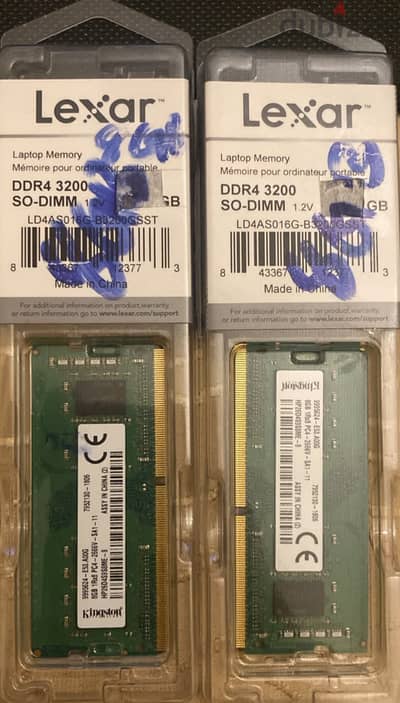 2x Lexar 8GB DDR4 3200MHz RAM - 16GB Total