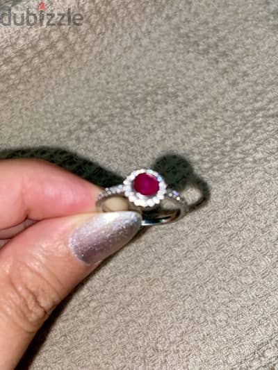 Marly Silver Ring Red Stone خاتم فضة إسترليني 925