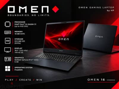 لابتوب HP OMEN 16 جيمنج – RTX 4050 – i5-13420H – حالة ممتازة