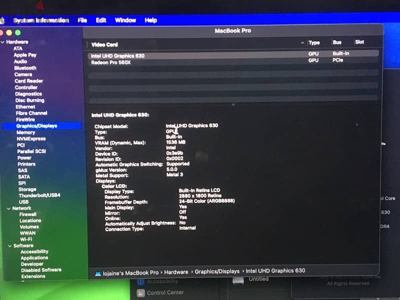Macbook Pro 2019 - Core i9 4