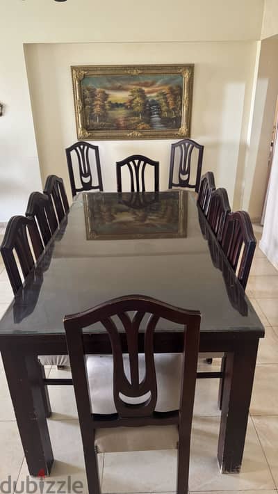 ترابيزة سفرة خشب كلاسيك ١٠ كراسي classic Dining Table 10 chairs