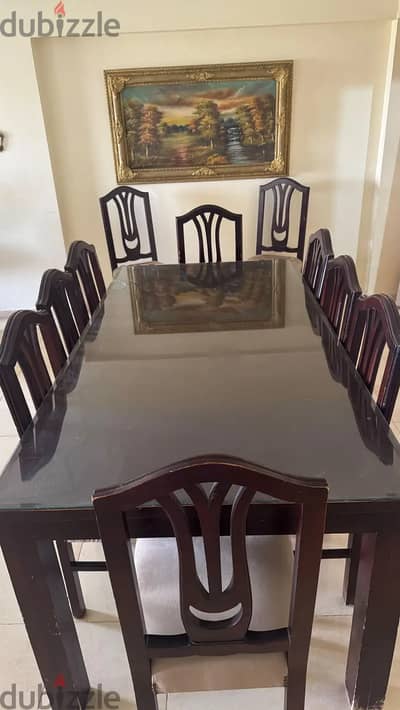 ترابيزة سفرة خشب كلاسيك 10 كراسي | Classic Dining Table 10 Chairs