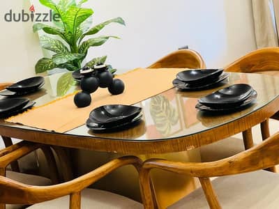 Furnished apartment for rent in Al-Khamail Compound, Phase Three, Double Face