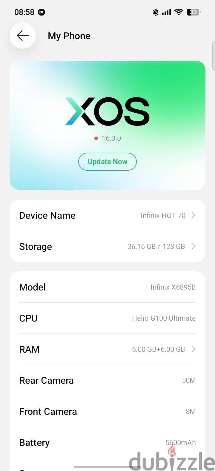 Infinix hot 70 6