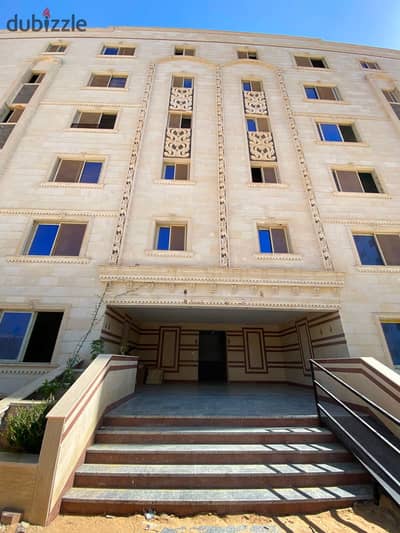 Apartment 90 meters for sale, two rooms, a bathroom, and a kitchen, semi-finished in Compound Green Life in Badr, the fourth neighborhood, 5 minutes away from Badr University. The building is completed, and the elevator is installed.