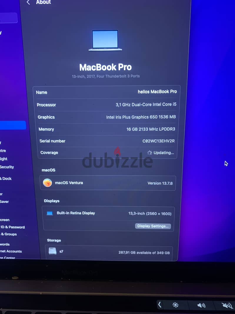 Mac book pro 2017 4