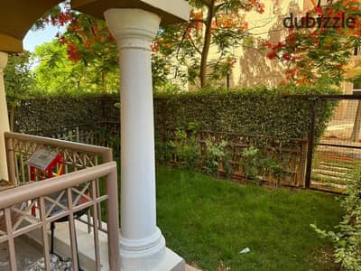 Apartment for rent, furnished ground floor with garden view special finishes fully ACs area 124+40M layout: 3 rooms and 2 bathrooms in Madinaty B3