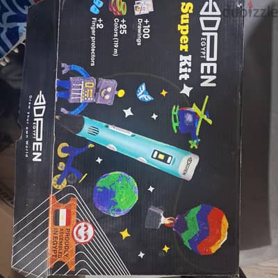 قلم 3d pen الاصلي مع كل مشتملاته و ٢٠ لون اضافي و ٣ كتب