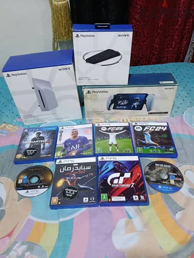بورتال 5 + ديسك درايف  + اسطونات ps5