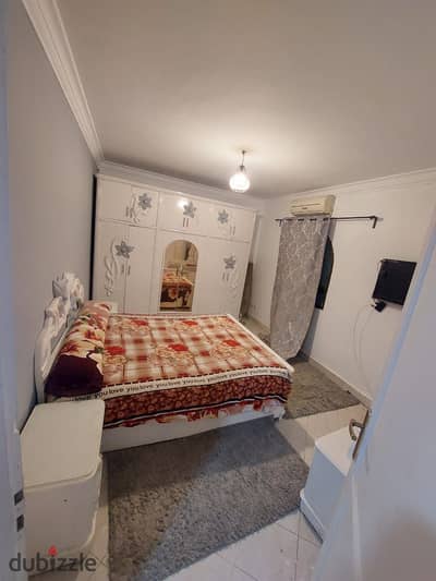 Studio for rent, furnished ground floor with garden view some special finishes, fully ACs area 60m +70m layout 1 room and a bathroom Alrehab phase5