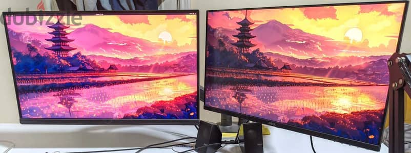 Dual Monitor Setup ( شاشتين + حامل )