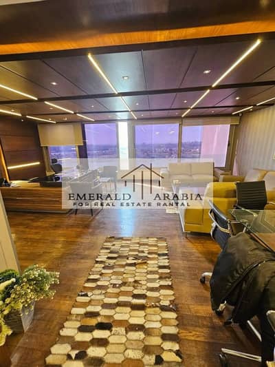 Office located with furnishings and air conditioning, 650 meters with a direct view of the Nile, suitable for major companies and institutions.