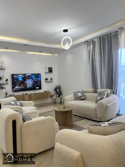 116 sqm furnished apartment for rent in Madinaty (B12), featuring a distinctive view of East Hub.