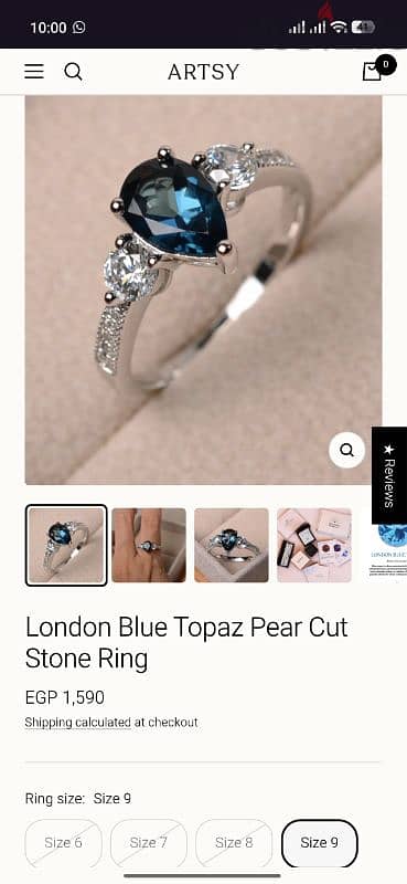 Artsy London Blue Topaz Pearl Ring