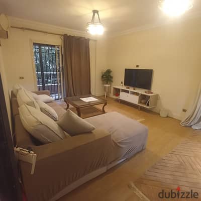 Furnished ground-floor apartment with a garden for rent in Madinaty – Prime Location