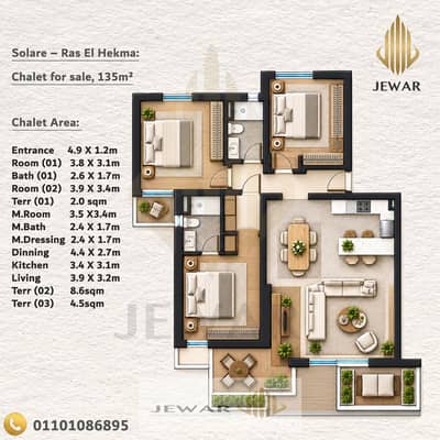 For sale chalet resale 135 meters - North Coast - SOLARE project