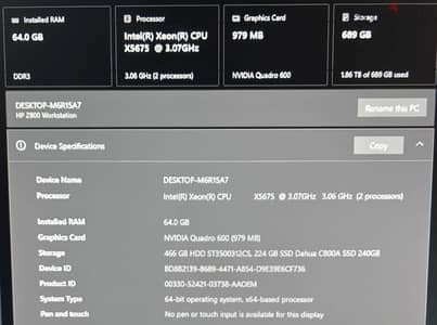 3 * Z800 HP Workstations كاملين بالشاشات