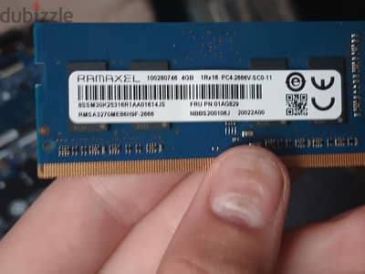 رامات Ramaxel سعة ٨ جيجا (قطعتين 2x4) DDR4 تردد ٢٦٦٦ بحاله ممتازه