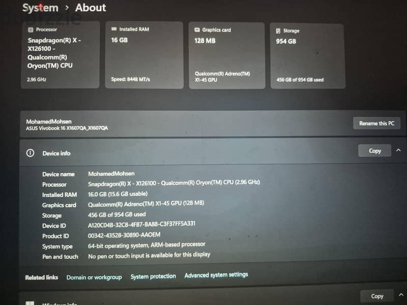 Asus Vivobook 16 Snapdragon X (Copilot plus) 1