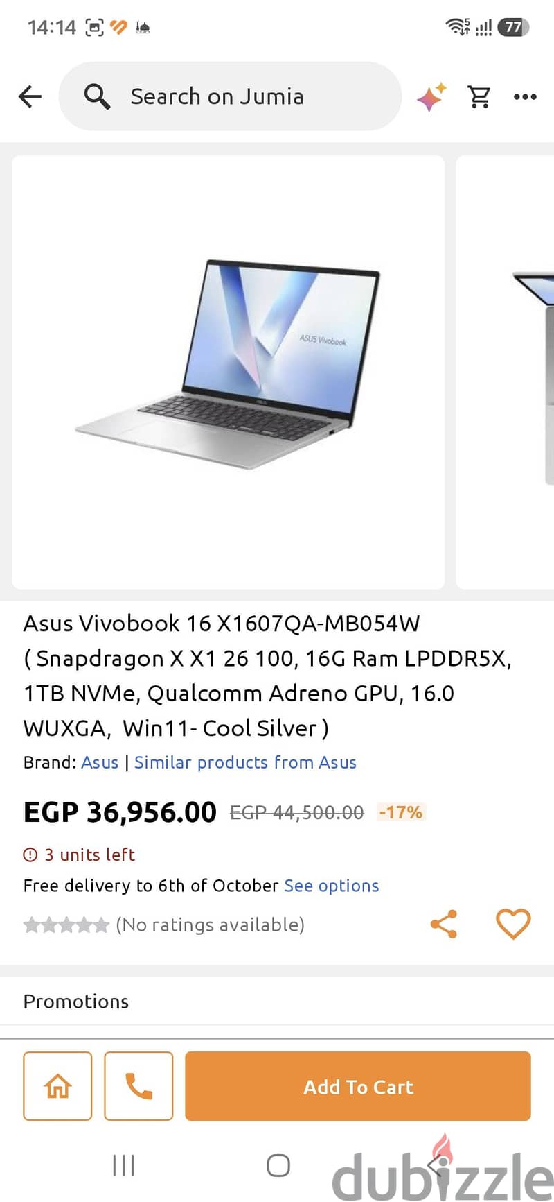 Asus Vivobook 16 Snapdragon X (Copilot plus) 4