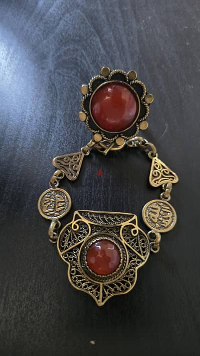 طقم اسورة وخاتم نحاس يدوي