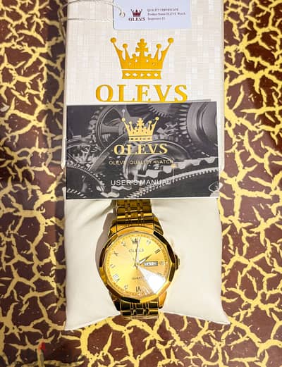 ساعة OLEVS رجالي جولد مستوردة من أمريكا بالعلبة