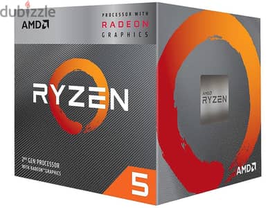 Ryzen 5 3400g حاله ممتازه + المروحه الاصليه