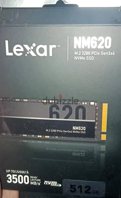 SSD Lexar NM620 NVMe 512GB M. 2 PCIe Gen3x4 سرعة 3500MB/s