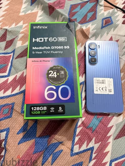 Infinix HOT 60 5G+ 128GB Storage 12GB RAM With 2 years Warranty