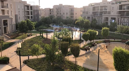 A distinctive 158 sqm apartment in Plaza Sodic Compound, featuring a finished interior, a kitchen, and air conditioning. It is located near the Dahsho